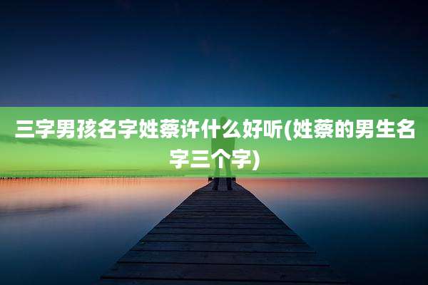 三字男孩名字姓蔡许什么好听(姓蔡的男生名字三个字)