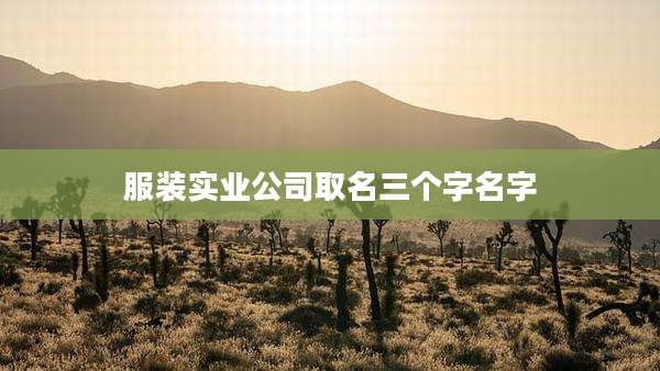 服装实业公司取名三个字名字