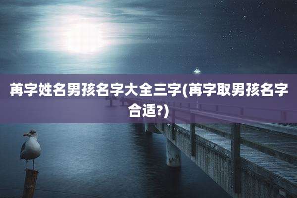 苒字姓名男孩名字大全三字(苒字取男孩名字合适?)