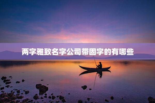 两字雅致名字公司带固字的有哪些