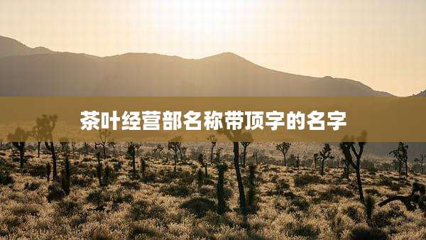 茶叶经营部名称带顶字的名字