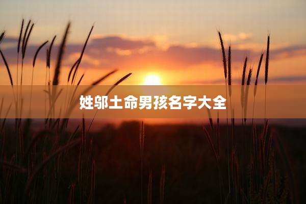 姓邬土命男孩名字大全