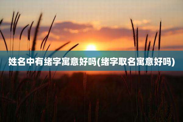 姓名中有绪字寓意好吗(绪字取名寓意好吗)