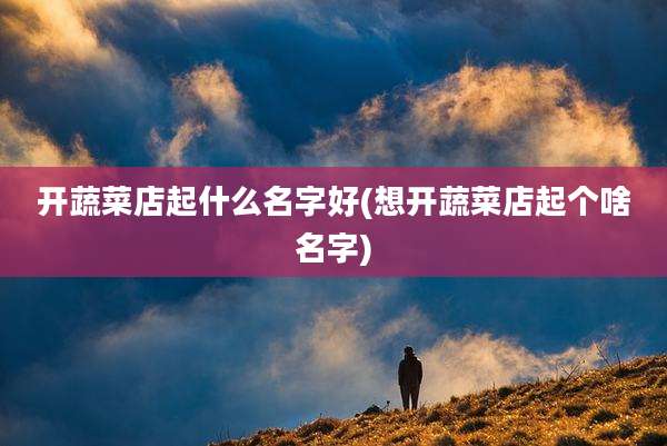 开蔬菜店起什么名字好(想开蔬菜店起个啥名字)