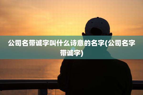 公司名带诚字叫什么诗意的名字(公司名字带诚字)