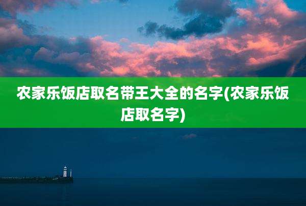 农家乐饭店取名带王大全的名字(农家乐饭店取名字)