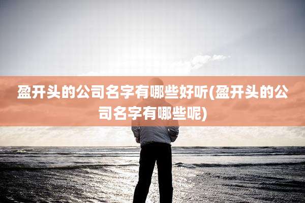 盈开头的公司名字有哪些好听(盈开头的公司名字有哪些呢)