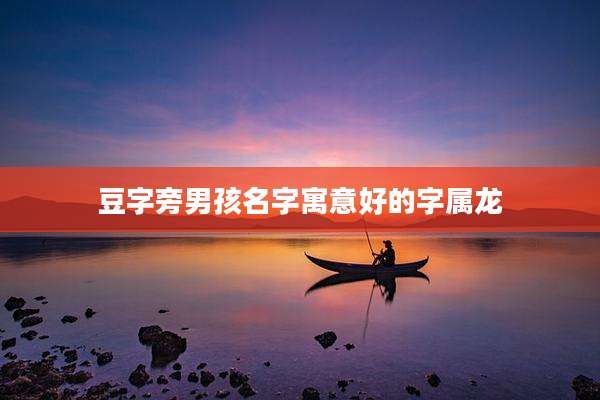 豆字旁男孩名字寓意好的字属龙