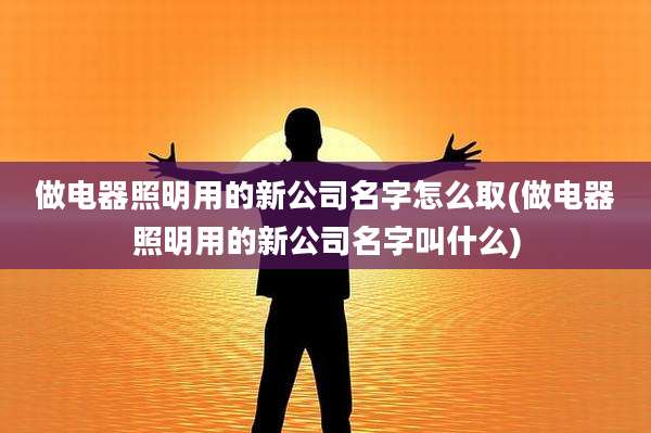 做电器照明用的新公司名字怎么取(做电器照明用的新公司名字叫什么)