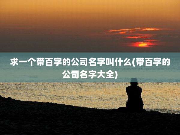 求一个带百字的公司名字叫什么(带百字的公司名字大全)