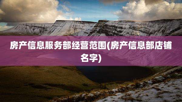 房产信息服务部经营范围(房产信息部店铺名字)