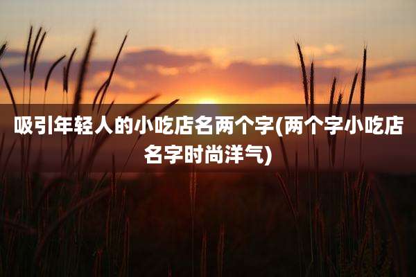 吸引年轻人的小吃店名两个字(两个字小吃店名字时尚洋气)