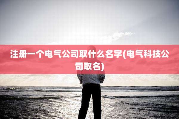 注册一个电气公司取什么名字(电气科技公司取名)