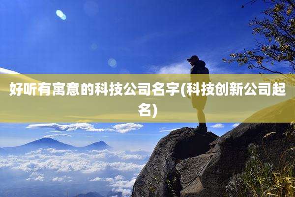 好听有寓意的科技公司名字(科技创新公司起名)