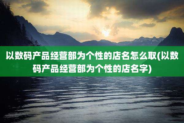 以数码产品经营部为个性的店名怎么取(以数码产品经营部为个性的店名字)
