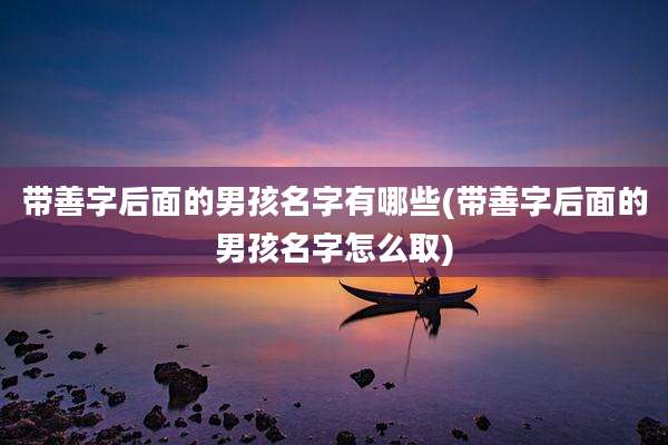 带善字后面的男孩名字有哪些(带善字后面的男孩名字怎么取)