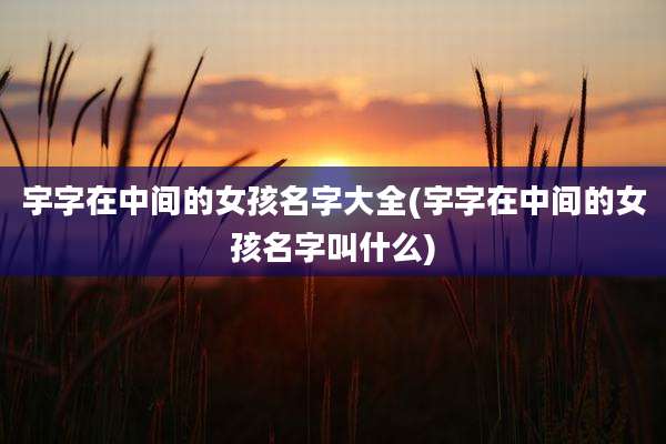 宇字在中间的女孩名字大全(宇字在中间的女孩名字叫什么)