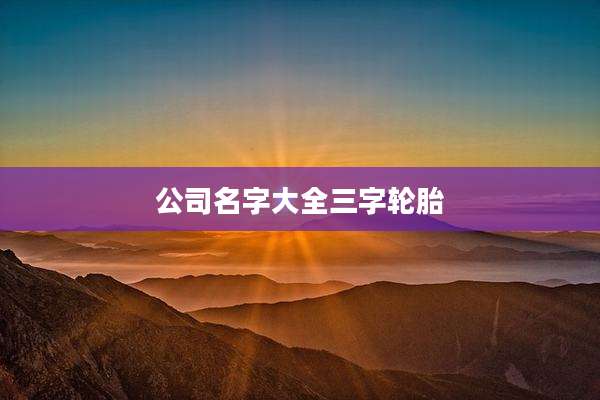 公司名字大全三字轮胎