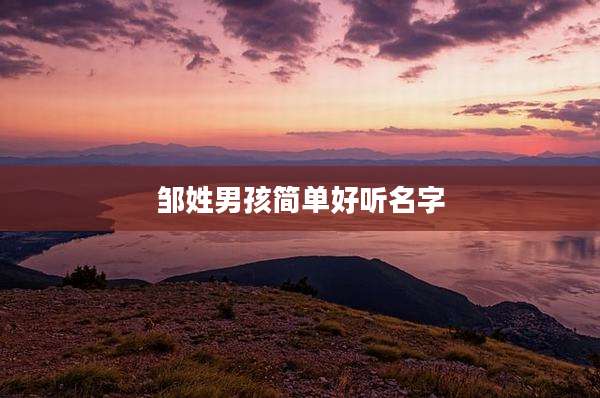 邹姓男孩简单好听名字