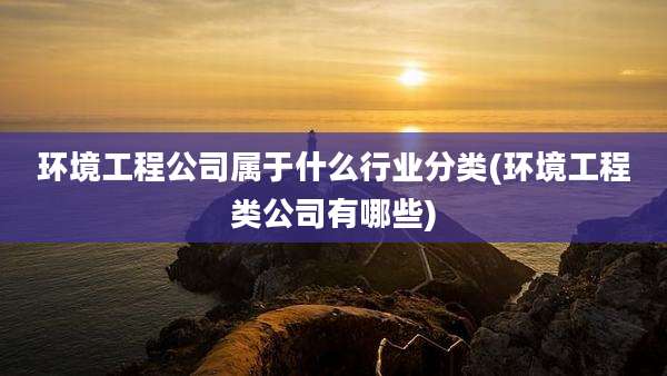 环境工程公司属于什么行业分类(环境工程类公司有哪些)