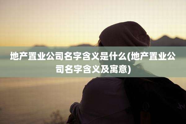 地产置业公司名字含义是什么(地产置业公司名字含义及寓意)