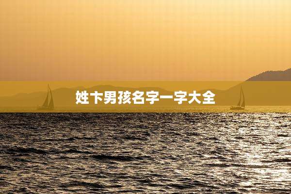 姓卞男孩名字一字大全