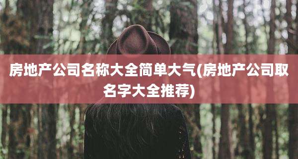 房地产公司名称大全简单大气(房地产公司取名字大全推荐)