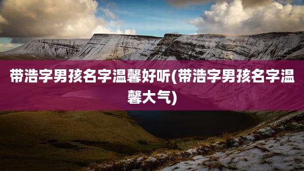 带浩字男孩名字温馨好听(带浩字男孩名字温馨大气)