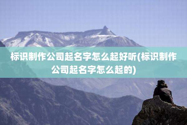标识制作公司起名字怎么起好听(标识制作公司起名字怎么起的)