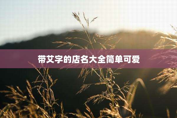 带艾字的店名大全简单可爱