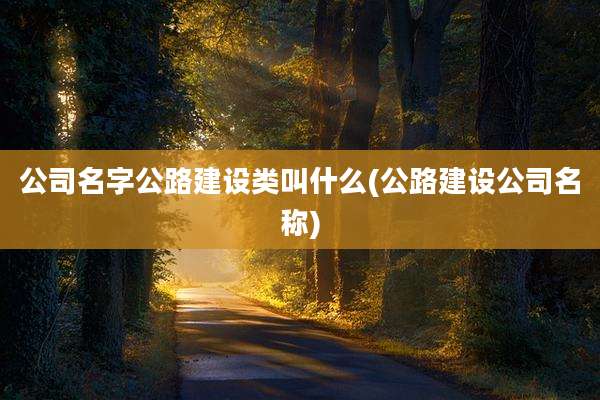 公司名字公路建设类叫什么(公路建设公司名称)