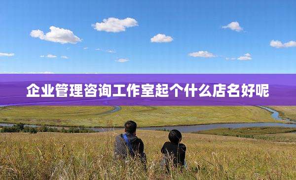 企业管理咨询工作室起个什么店名好呢