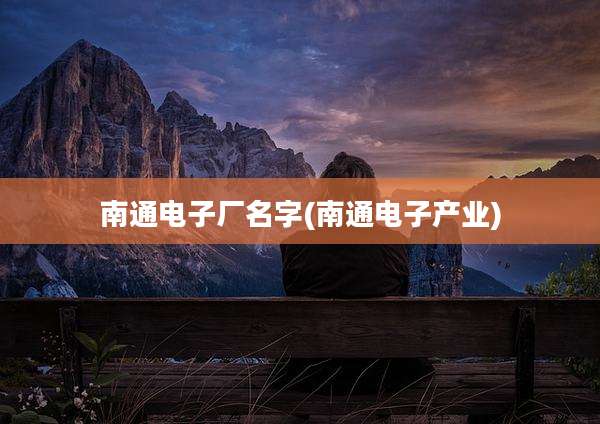南通电子厂名字(南通电子产业)