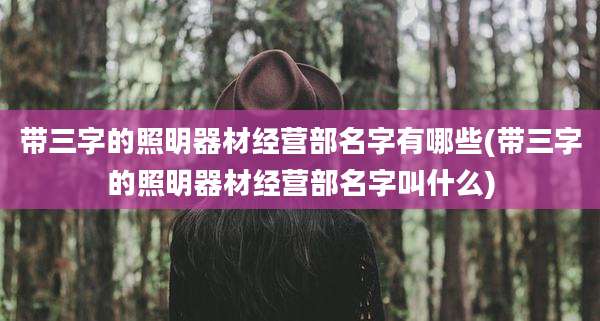带三字的照明器材经营部名字有哪些(带三字的照明器材经营部名字叫什么)
