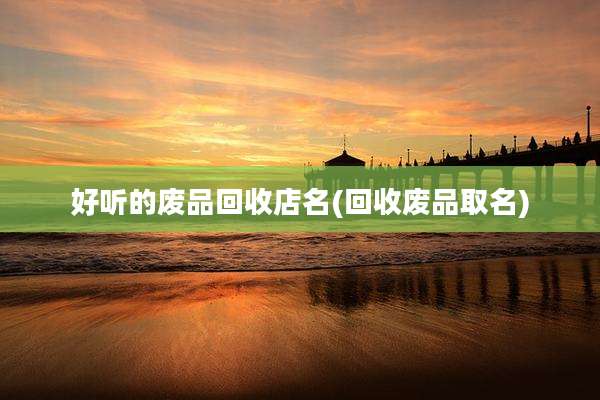 好听的废品回收店名(回收废品取名)