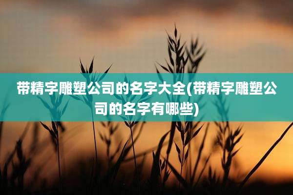带精字雕塑公司的名字大全(带精字雕塑公司的名字有哪些)