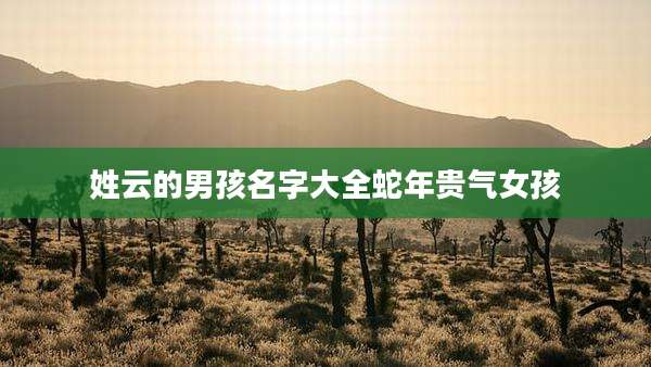 姓云的男孩名字大全蛇年贵气女孩