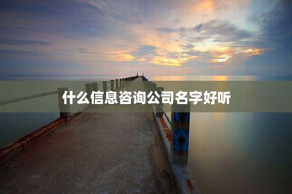 什么信息咨询公司名字好听