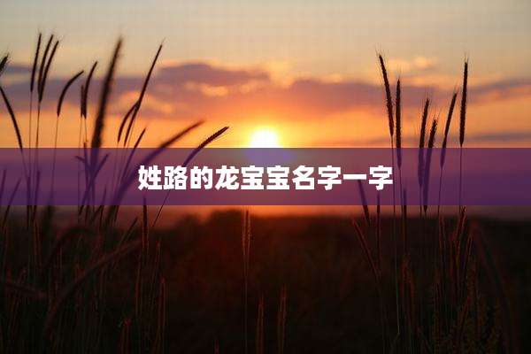 姓路的龙宝宝名字一字