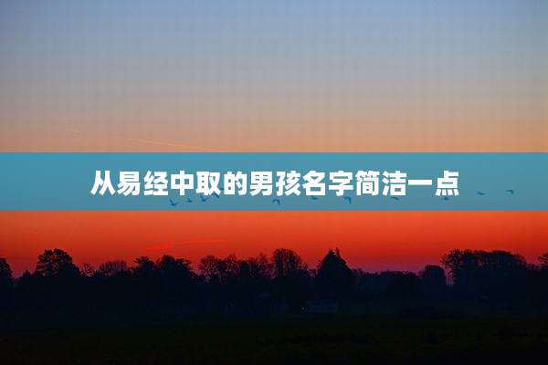 从易经中取的男孩名字简洁一点