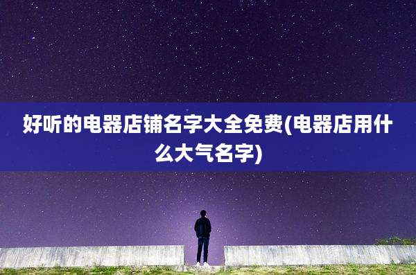 好听的电器店铺名字大全免费(电器店用什么大气名字)