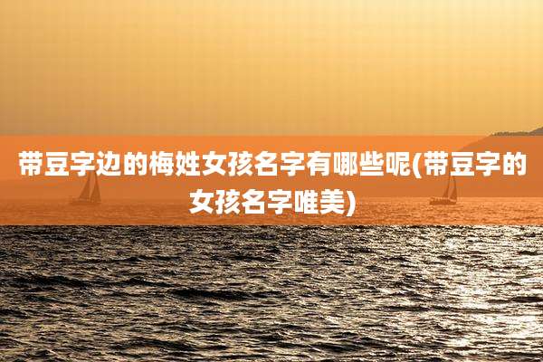 带豆字边的梅姓女孩名字有哪些呢(带豆字的女孩名字唯美)
