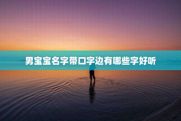 男宝宝名字带口字边有哪些字好听