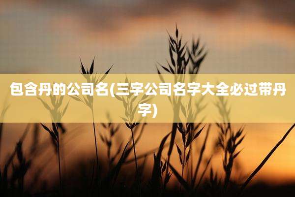 包含丹的公司名(三字公司名字大全必过带丹字)