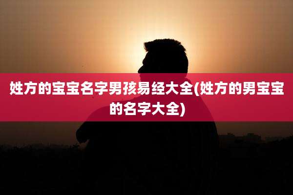姓方的宝宝名字男孩易经大全(姓方的男宝宝的名字大全)