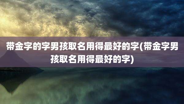 带金字的字男孩取名用得最好的字(带金字男孩取名用得最好的字)