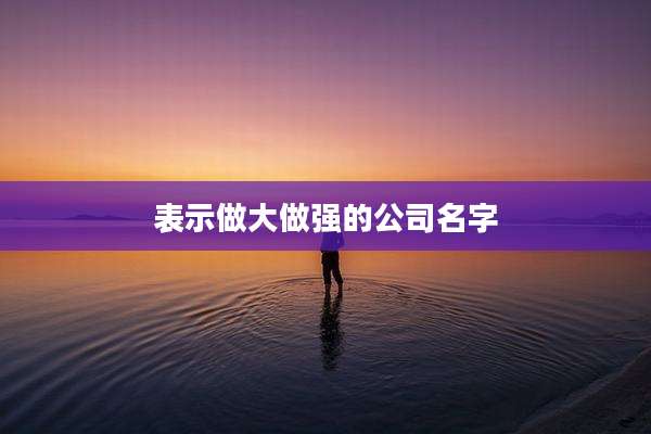 表示做大做强的公司名字