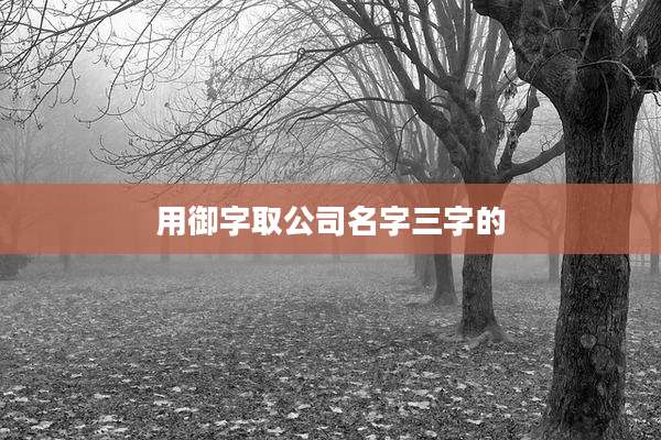 用御字取公司名字三字的