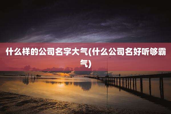 什么样的公司名字大气(什么公司名好听够霸气)