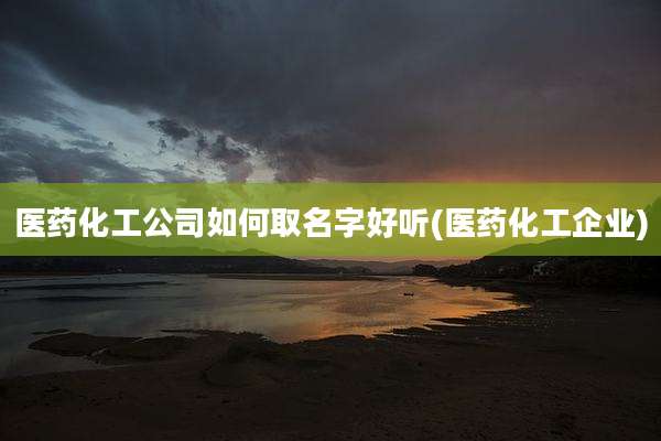 医药化工公司如何取名字好听(医药化工企业)